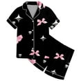 thumbnail image 4 of Ensemble de Pyjama Garçon Imprimé Manches Courtes Pyjamas Boutonnés Ensemble de Vêtements de Nuit Filles Pyjamas en Soie Taille 6-7 Ans Garçons Filles Mode, 4 of 4