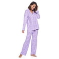 thumbnail image 3 of Casual Nights Women's Long Sleeve Rayon Button Down Pajama Set, 3 of 5
