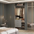 thumbnail image 2 of Homieasy 30'' W Closet System with Wooden Drawers, Gray, 2 of 8