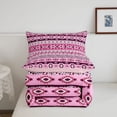 thumbnail image 5 of jejeloiu Romantic Tribal Full Size Comforter Sets For Girls,Bohemian Print Bedding Comforter Set,Purple Pink,Pink Reversible,3 Pieces,1 Comforter and 2 Pillowcases, 5 of 7
