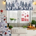 thumbnail image 5 of Navy Blue Pine Tree Curtain Valances for Windows, Kitchen Valance Window Treatments Panel 2 Pack, Spring Botanical Watercolor Rod Pocket Short Curtains for Bathroom Bedroom 42 x 12 Inch, 5 of 8