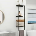 thumbnail image 3 of Towel Storage for Bathroom, 3 Tier Towel Rack with Shelf and Towel Bar, Wall Mounted Towel Racks for Bathroom Towel Storage and Organizer - Matte Black, 3 of 6