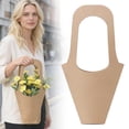 thumbnail image 2 of VKLU Flower Bouquet Kraft Paper Bags with Sturdy Handles, Trapezoid Floral Carrier Gift Bags for Birthday Wedding Mother's Day, Large Sizes for Succulents and Plants, 2 of 9