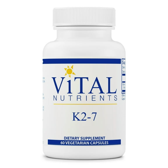 Vital Nutrients - K2-7 - Promotes Cardiovascular Health - 60 Vegetarian Capsules per Bottle