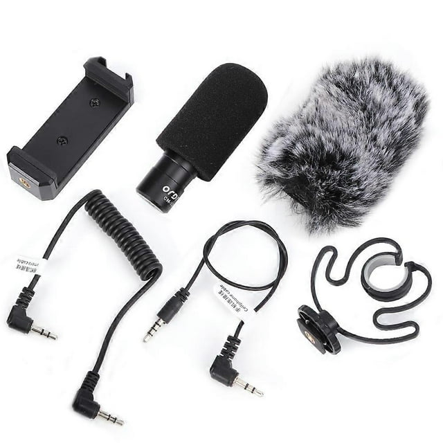 Ordro Portable Video Recording Microphone for Mobile SLR Camera with Shockproof Bracket
