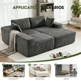 thumbnail image 6 of Techmilly 113” Cloud L-Shaped Sectional Couches,Modular Sofa with Deep Seat, Sponge Compression Sofas,Modern Modular L-Shape Sofa Couch with Chaise for Living Room Bedroom (Gray, Right Facing Chaise, 6 of 7