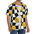 thumbnail image 2 of PAYOHTO Funny Melt Smile Faces Geometry Pattern Mens Hawaiian Casual Short-sleeved Shirt Tropical Summer Beach Button Down Shirts, 2 of 7