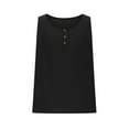 thumbnail image 5 of TAGOLD Mens Summer Round-Neck Tank Top Solid Color Linen Button Front Casual Wear Top, 5 of 5