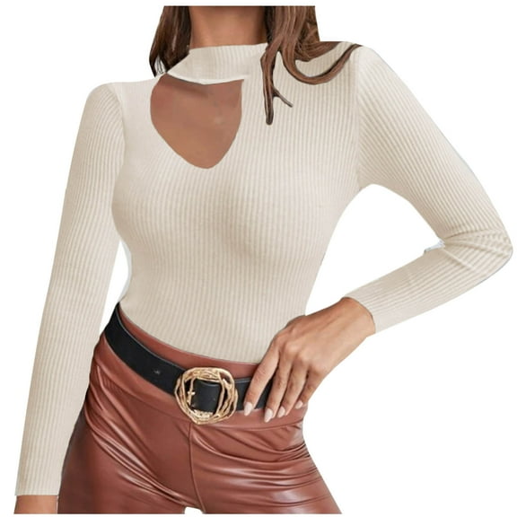 Alkepwun Womens Sweaters Fall Trendy Casual Long Sleeve Shirt Lightweight V Neck Off Shoulder Crochet Pullover Top Outfit