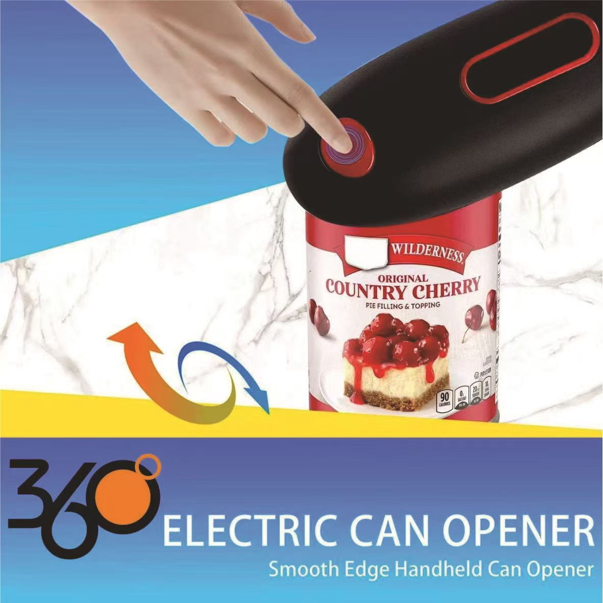 Electric can opener, no sharp edge can opener, one touch electric can automatic shutdown, small kitchen tool for elderly people.