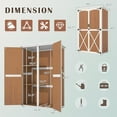 thumbnail image 7 of YODOLLA Outdoor Wooden Storage Shed with Waterproof Roof, Patio Storage Cabinet with 2 Removable Shelves and Double Lockable Doors in Brown, 7 of 7