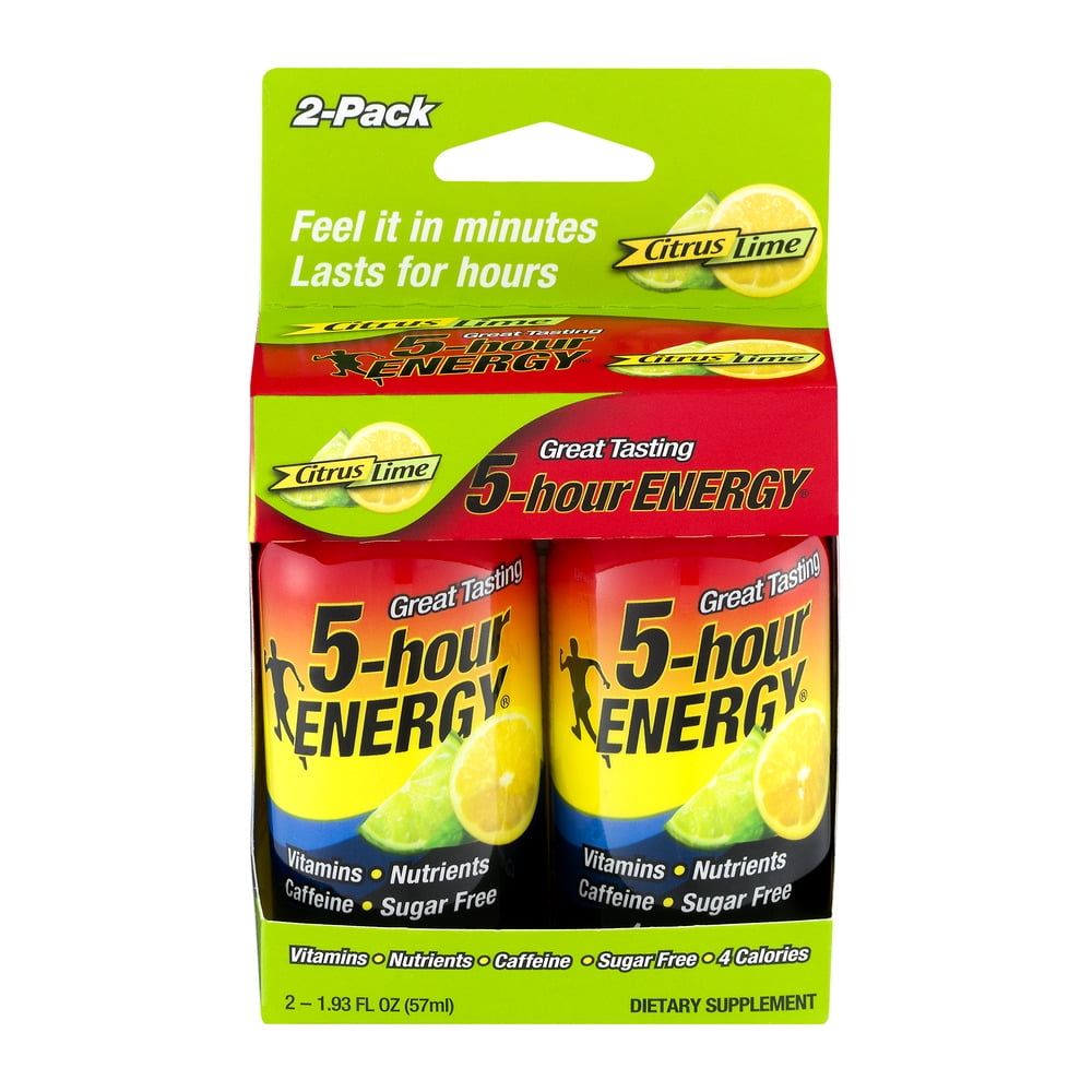 5-Hour Energy Dietary Supplement Citrus Lime 2 PK, 1.93 FL OZ by Living Essentials, LLC