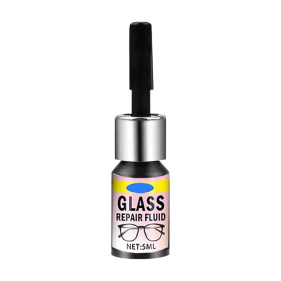 Glass Repair Fluid Kit for Cracks and Chips on Eyeglasses, Watches, Windows, Car Windshields – Easy DIY Glass Crack Repair, Clear Finish, 5ml