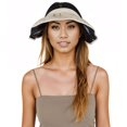 thumbnail image 2 of Womens Foldable Visors Sun Hat Wide Brim Roll-up Headband UV Protection Beach Hat- Off White, 2 of 7