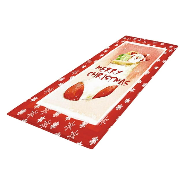 Alfombra de área navideña Zulema antideslizante para cocina Comedor 60x180 cm