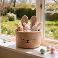 thumbnail image 5 of Bookk Cartoon Embroidery Rabbit Teddy Velvet Material Storage Fabric Storage Home Children's Room Storage, 5 of 5