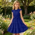 thumbnail image 4 of WOYY Girls Ruffles Sleeveless Tiered Dress Casual Party A-Line Midi Sundress, Sizes 5-14, 4 of 5