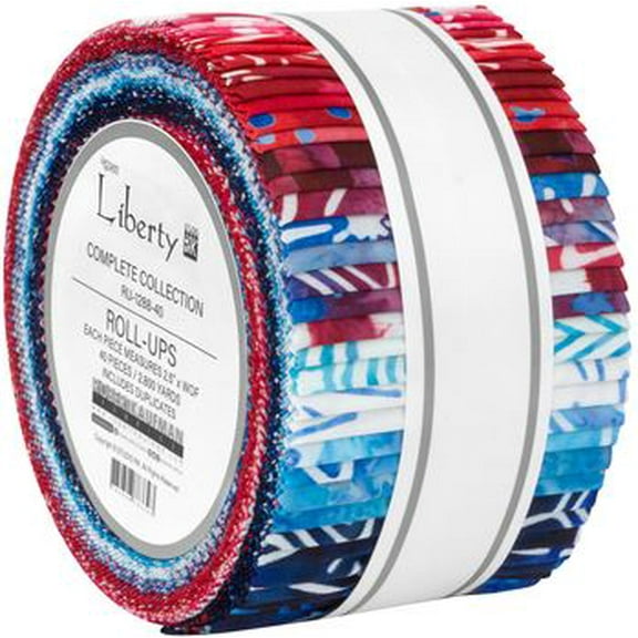 Jelly Roll - Artisan Batiks Liberty Complete Collection Studio RK Robert Kaufman 2.5" Strips Roll-Ups Bundle Quilter's Cotton Fabric Precuts (RU-1288-40) M525.51