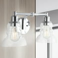thumbnail image 4 of Manhattan Vintage 18.5" 2-Light Metal/Glass Industrial Rustic LED Vanity, Chrome, 4 of 8