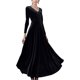 thumbnail image 3 of Vestido fluido de manga larga,Vestido largo con cuello en V Mujer Elegante Vestido de manga larga Vestido largo de fiesta Muy recomendado, 3 of 4
