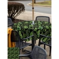 thumbnail image 4 of Outdoor Tablecloth with Umbrella Hole and Zipper, Spring Leaves Square Table Cloth 54x54 Inch Waterproof Tablecloth, Pastoral Garden Botanical Black Picnic Table Cover for Patio Camping, 4 of 7
