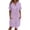 Purple, variant on Summer Shirt Dresses for Women with Pockets Button V Neck Knee Length Dress Roll Up Short Sleeve Shift Dress Comfortable Relaxed Fit Daily Wear