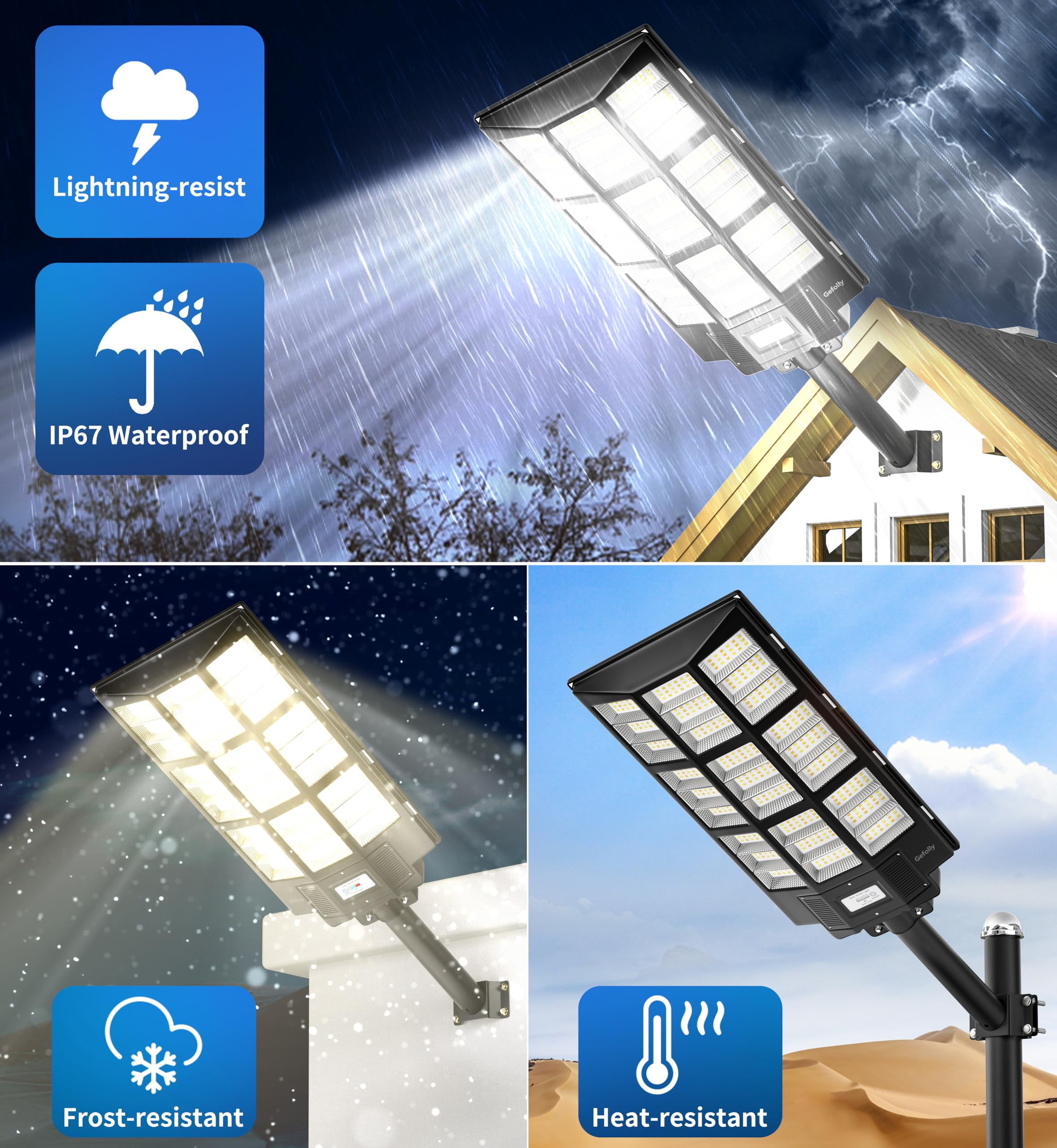 Solar Street Lights Outdoor,680000LM High Lumen Parking Lot Lights Commercial,Waterproof Solar Security Flood Lamps with Motion Sensor