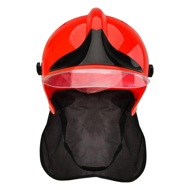 Casco de bombero para niño, casco de bombero para fiesta, disfraz, accesorio divertido Rojo