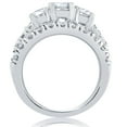 thumbnail image 3 of Pompeii 1 1/2 ct 3-Stone Diamond Engagement Ring Matching Wedding Band Set White Gold, 3 of 5