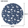 thumbnail image 6 of Dark Blue Christmas Animal Pattern Round Tablecloth 60"x60",Wrinkle Wipeable Table Cloth for Kitchen Dining Room Picnic Patio Party, 6 of 6