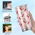 thumbnail image 6 of GZHJMY Cherry Fruit Tumbler with Lid & Straw,Reusable Double Wall Stainless Steel Vacuum Insulated Travel Mug, 6 of 7