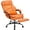 Orange, variant on Office Chair, Reclining Chair, Ergonomic Computer Chair with Retractable Footrest, Adjustable Lumbar Support and High Weight Capacity, for Home Office, Black PU Leather
