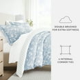 thumbnail image 4 of Noble Linens 8 Piece Patterned Duvet Bedding Bundle, Country Home Light Blue, Cal King, 4 of 6