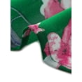 thumbnail image 5 of DARING DIVA Women's Plus V Neck Short Sleeve Casual Floral Blouse 1X Green, 5 of 6
