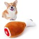 thumbnail image 4 of Cachorro perro pollo pierna felpa chirrido masticar juguete interactivo mascota juguetes regalo marrón talla única TUNC Sencillez, 4 of 5