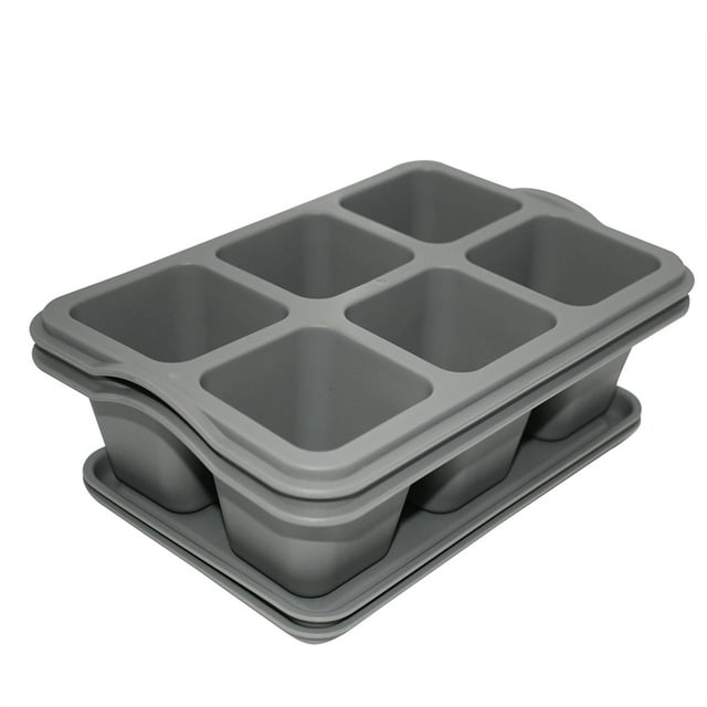 Kit 2 Charola moderna rectangular para suculentas Smart Garden Gris