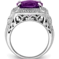 thumbnail image 2 of Sterling Silver Rhodium-Plated Amethyst And Diamond Ring (Size 8) Made In Thailand qr4473am-8, 2 of 5
