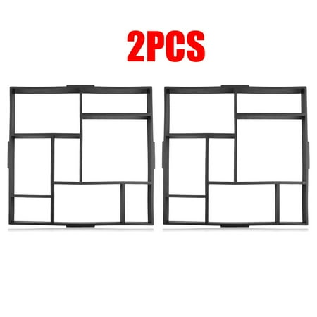 Cobblestone Concrete Mold - 2 Pcs DIY Driveway Maker Paving Patio Concrete Brick Path Make Mould