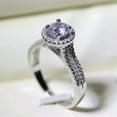 thumbnail image 5 of EOEMY Double Rowes 2Ct Engagement Cz Jewelry 925 Silver Womens Wedding Ring Size 4-9.5, 5 of 7