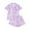 Purple, variant on Women's Button Short Sleeve Shorts Set Thin Soft Polyester Cotton Casual Loungewear Pajama