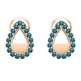 thumbnail image 2 of Dazzlingrock Collection Round Blue Diamond Pear Shaped Screwback Stud Earrings for Women (0.18 ctw, Color Blue, Clarity I2-I3) in 10K Rose Gold, 2 of 4