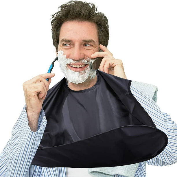 Tablier à bavette pour barbe attrape-cheveux lisse doux pour la peau pour homme  Tablier à barbe anti-adhésif Cape de barbe antistatique Cape de coupe de  barbe pour rasage, toilettage 