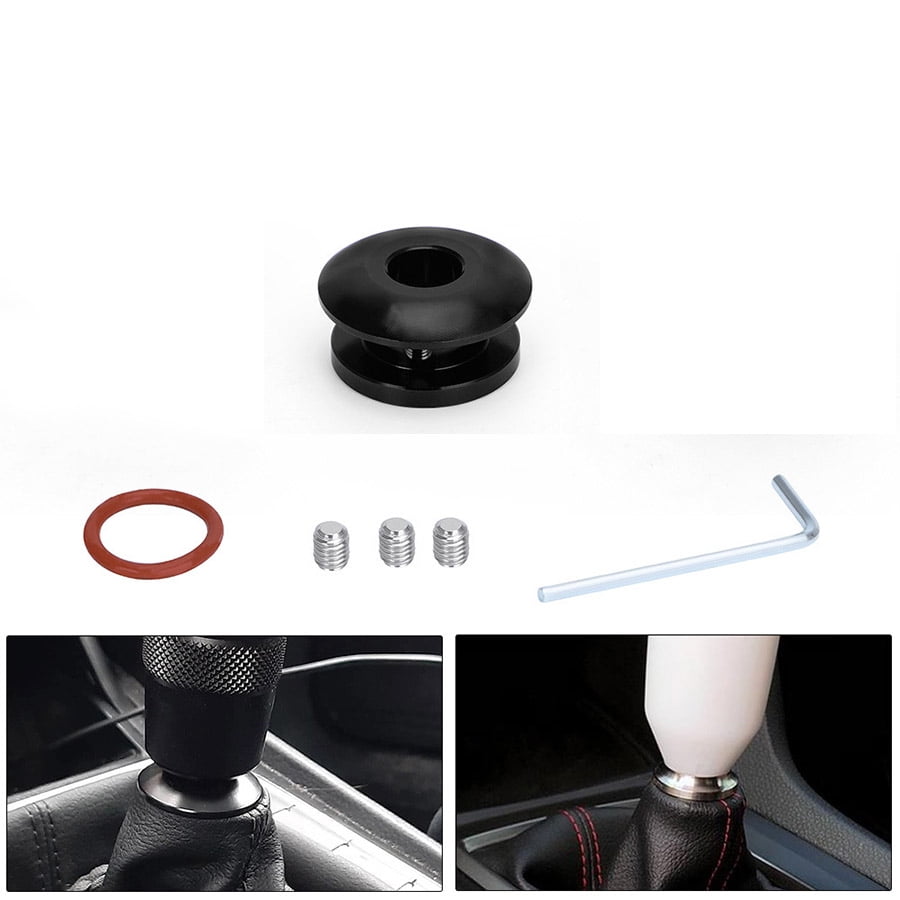 Black Shift Knob Boot Retainer Adapter Base for Manual Gear Shifter
