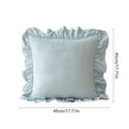 thumbnail image 3 of Velvet Lumbar Pillow, Decorative Back Cushion for Bed & Sofa, Soft Flocked Support Pillow, Luxury Home Decor, Floor Cushion, Washable Cover, Blue Accent Pillow, 3 of 6