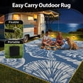 thumbnail image 6 of SIXHOME 8'x10' Waterproof Reversible Outdoor Rug with LED Strip Lights, Coastal Ocean-Inspired Patio Rug, Lightweight Woven Plastic Carpet for RV, Camping, Deck & Balcony, Blue, 6 of 7
