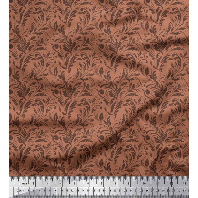 Soimoi Japan Crepe Satin Fabric Swirl Abstract Print Fabric by the Yard 42 Inch Wide