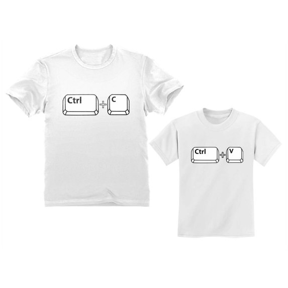 Copy Paste Matching Set T-Shirts For Father & Son / Daughter Toddler & Men's Set Dad White Medium / Child White 5/6