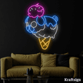 thumbnail image 4 of Craftnamesign Bulldog Ice Cream Neon Sign, Ice Cream Shop Wall Art Decor, 4 of 4
