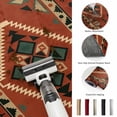 thumbnail image 5 of Round Rugs 4Ft, Orange Western Round Area Rug Washable Indoor Throw Carpet, Southwestern Geometric Ethnic Soft Non Slip Circle Rug for Kitchen Nursery Room Home Decor Aesthetic, 5 of 8