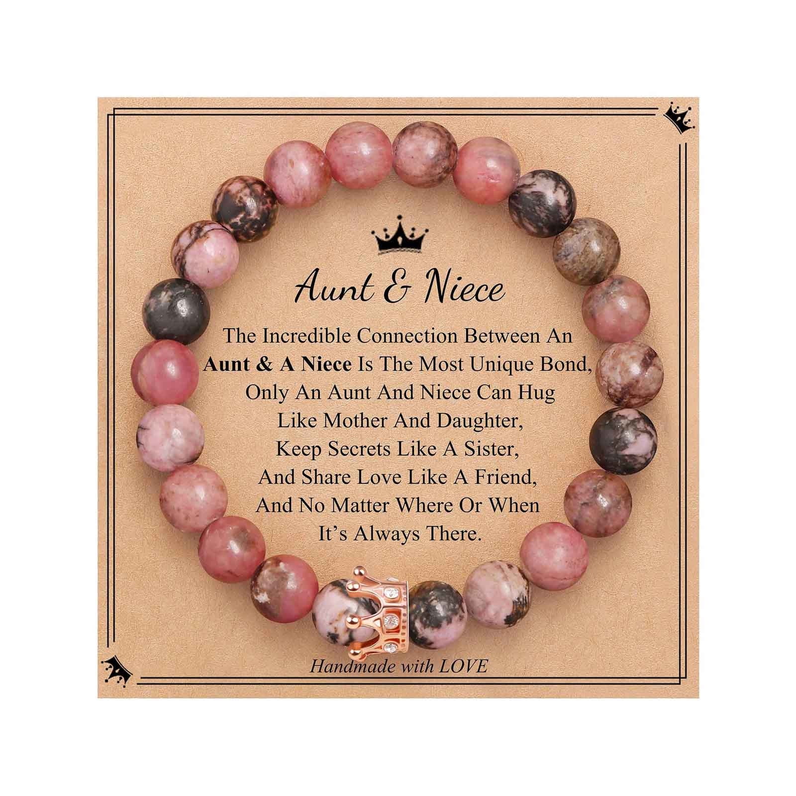 TIMIFIS Gifts for Women and Men Natural Stone Bracelets Cards